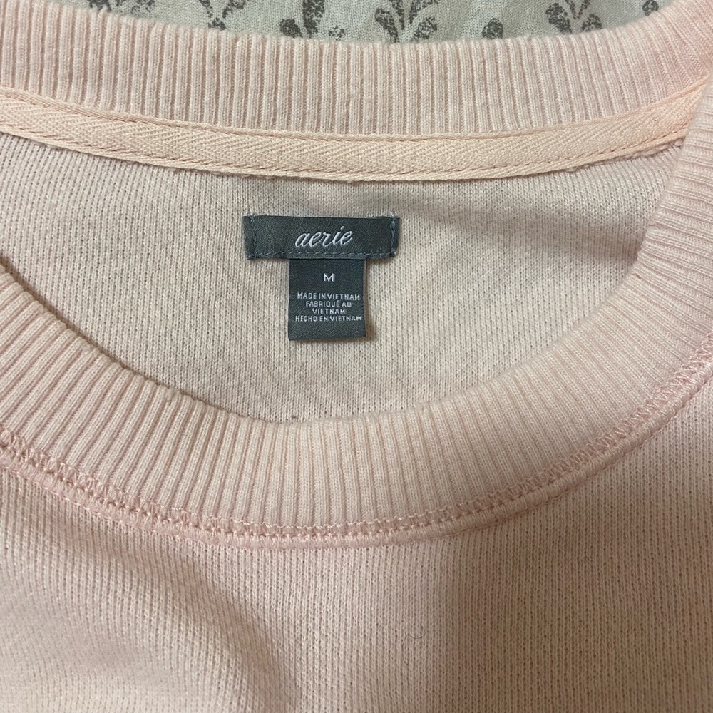Aerie Oversized Light Pink Cropped Sweater - Picture 5 of 5
